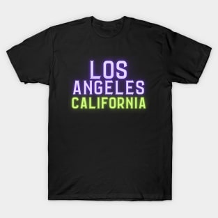 los angeles california - cool neon style T-Shirt